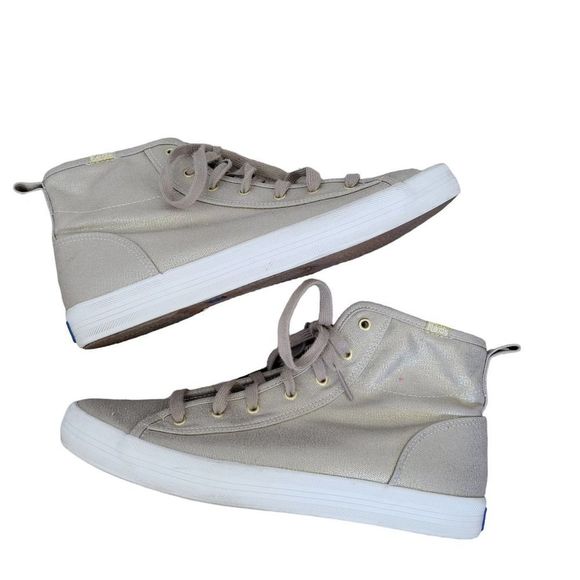 KEDS Kickstart Metallic Gold Canvas Hi Top Shoes Women's US 8 WF55739 - Picture 3 of 7